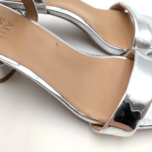 Naturalizer Izzy Faux Leather Dress Sandal Women's Silver Size US8.5M EU39 - Picture 10 of 14